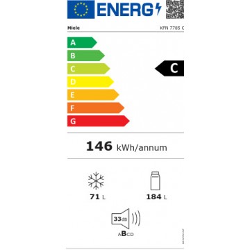 Miele KFN 7785 C 12445200 Ψυγειοκαταψύκτης NoFrost Υ177xΠ55.9xΒ54.6εκ. Λευκός